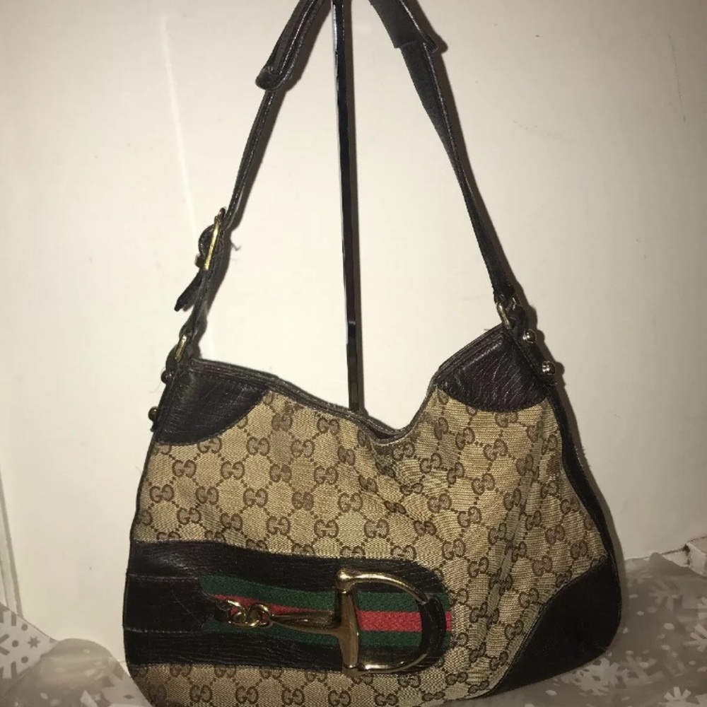 Authentic Gucci GG Horsebit Bag Distressed